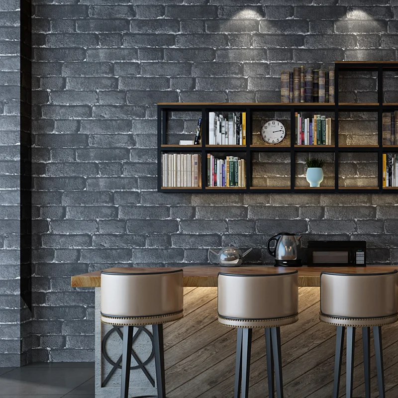 

2019 Hot Sale 3d Brick Design Wallpaper Vintage Industrial Style Bar Cafe Shop Wallpapers Retro Living Room 3d Wall Paper QZ004