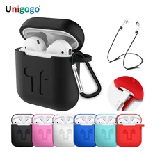 

Pack of 3 Accessories Silicone Protective Skin Sleeve Cover Pouch Case & Anti Lost Strap & Carabiner Buckle for Apple AirPods