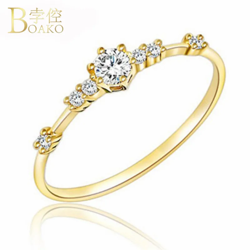 

2018 New 925 Sterling Silver Rings For Women Lady Girls Slim CZ Wedding Engagement Finger Rings Love Bague Homme Size 5 to 10 R5