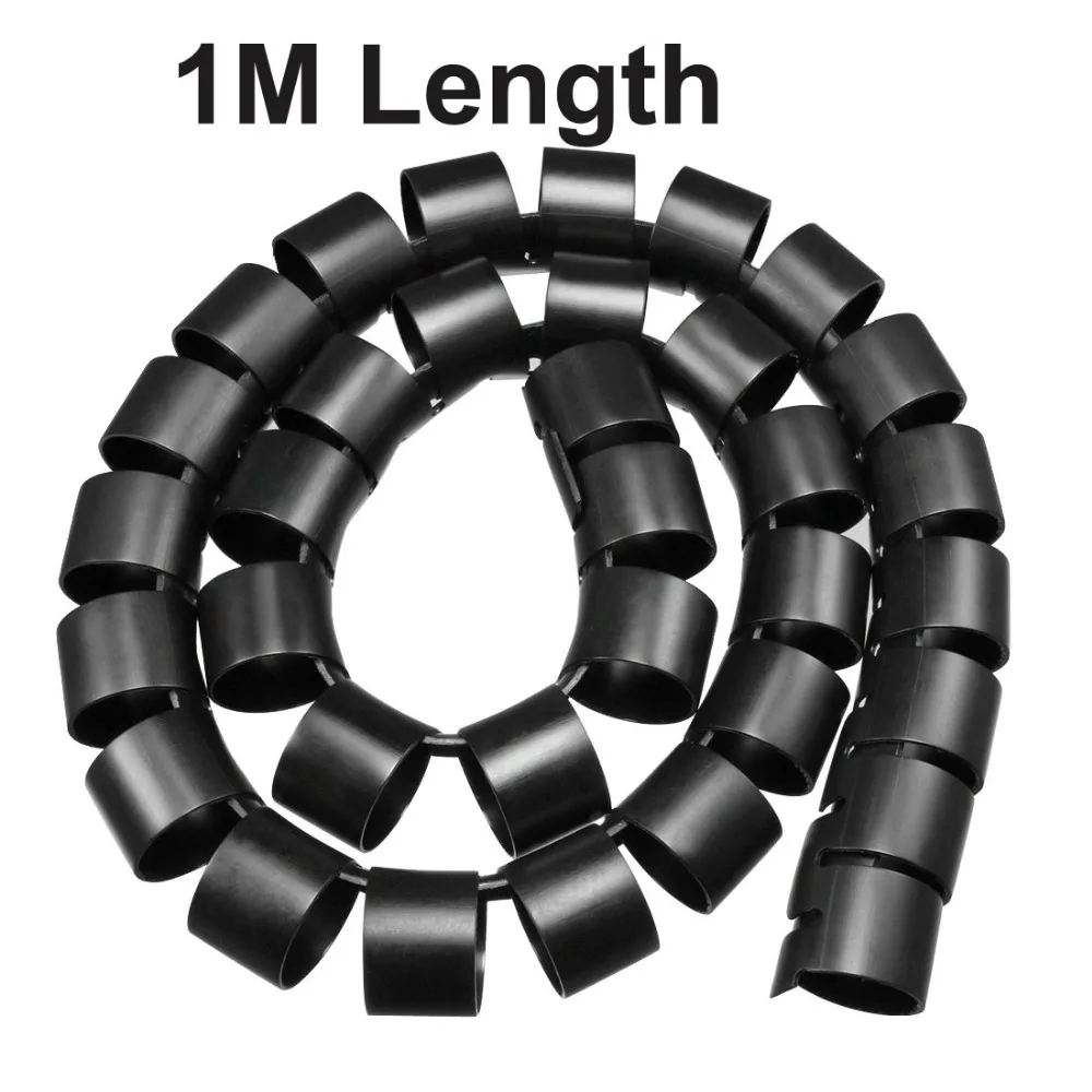 

Uxcell 40mm 1M 3M Spiral Tube Cable Wire Storage Wrap Organizer Protector Computer Manage Cord Flexible Insulated Gray Black