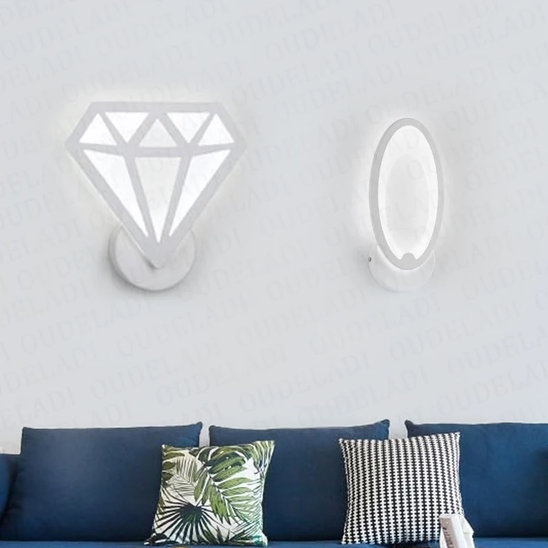  12W LED Acrylic wall light Children's room bedside bedroom wall lamps arts creative Corridor Aisle  - 32950947437