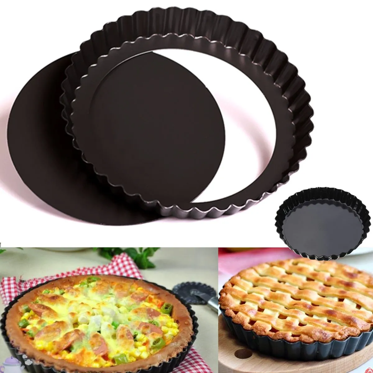 6 ''Flan Оловянная Форма для пирога рифленая искусственная антипригарная
