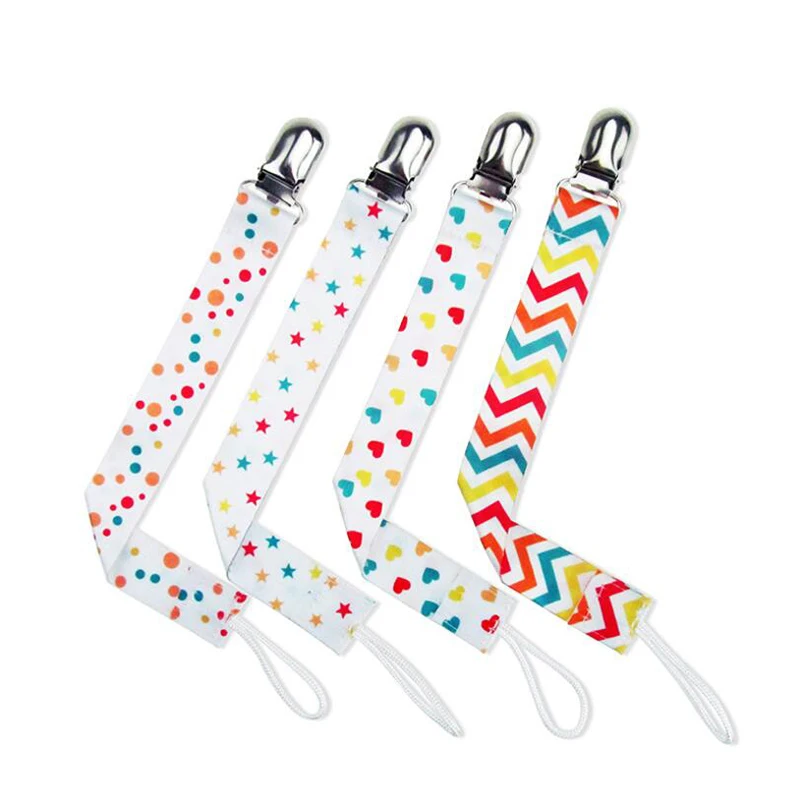 

4pcs/lot Baby Pacifier Clip Chain Ribbon Holder Soother Pacifier Clips Leash Strap Nipple Holder For Infant Feeding ANJ04