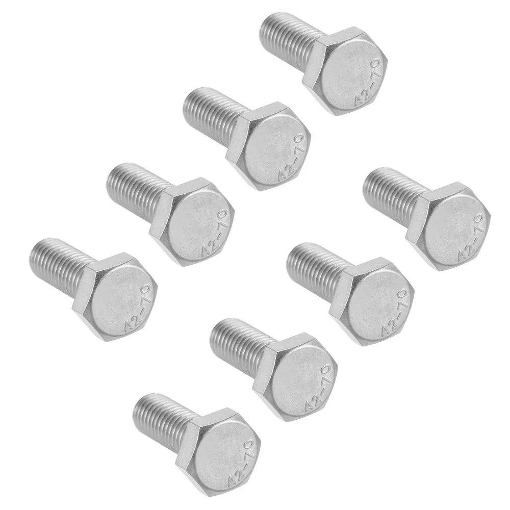 

UXCELL 8Pcs Bolts M10 Thread 30mm 304 Stainless Steel Hex Head Screws Bolts Fastener For Communication Equipment Appliance