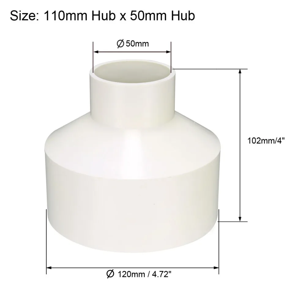 uxcell/® 40mm x 25mm PVC Reducing Coupling Hub by Hub Pipe Fitting Adapter Connector 2pcs