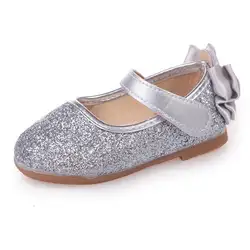 Новая весенне-Осенняя детская повседневная обувь с блестками на плоской подошве, танцевальная обувь принцессы для девочек, модная мягкая