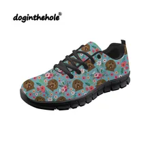 Doginthehole черный лабрадор собака узор прогулочная спортивная обувь для женщин дышащие кроссовки обувь zapatillas mujer Deportiva