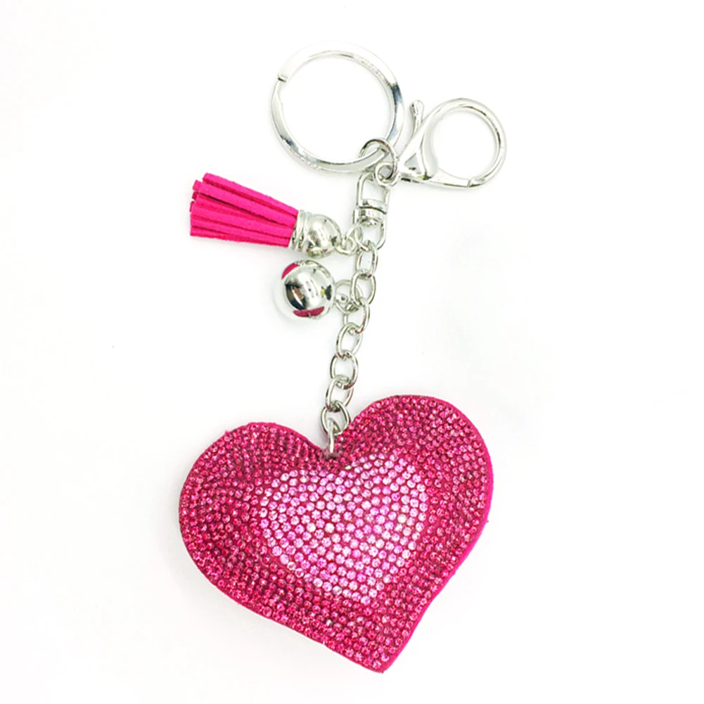 Fashion Heart Keychain Rhinestone Keyring Car Key Chain Women Key Holder Ringkey holder ring