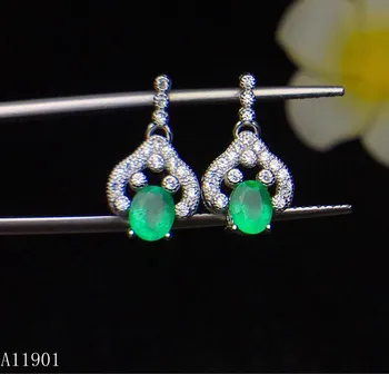 

KJJEAXCMY fine jewelry Identification of 925 Silver-inlaid Celestial Emerald Ear Nails opikly