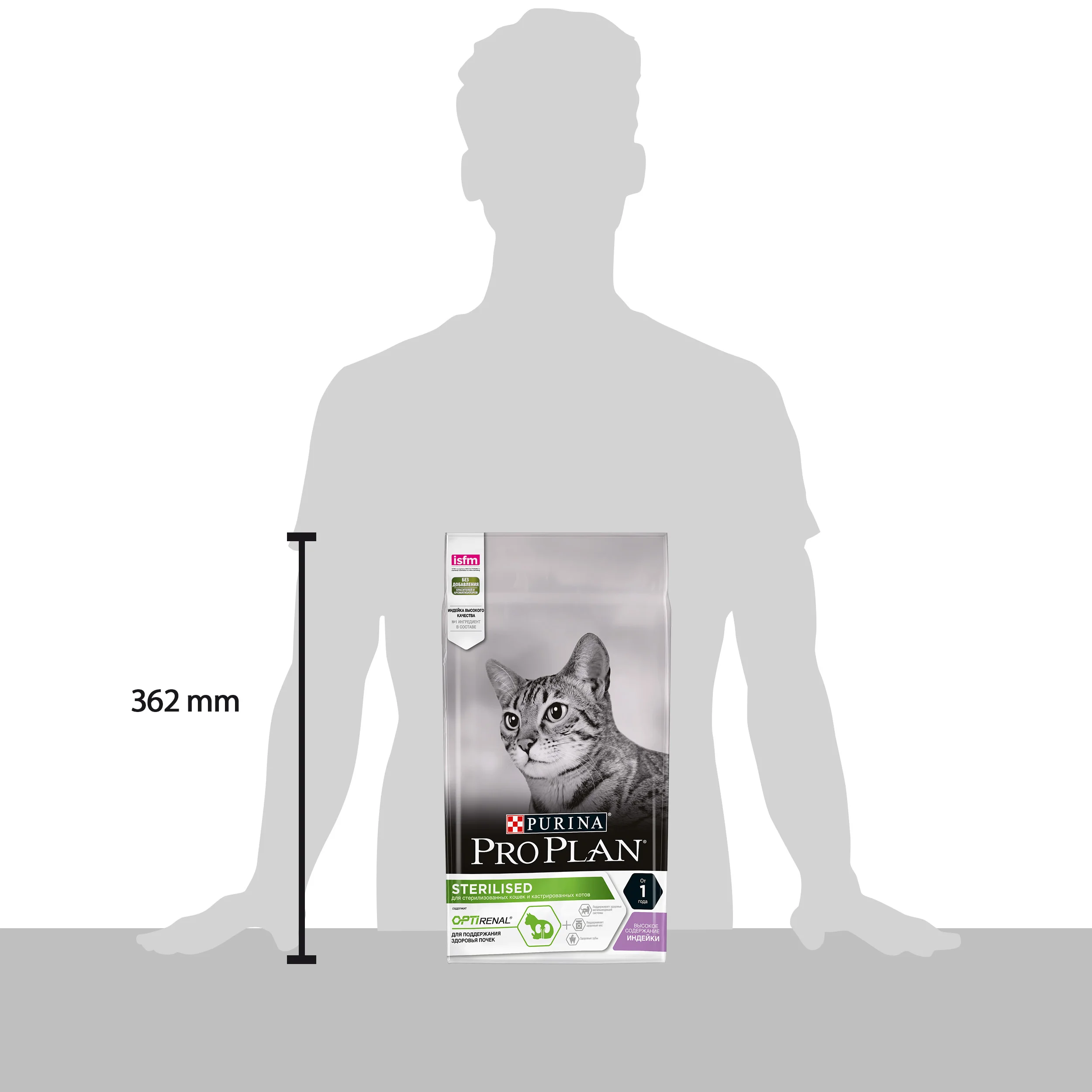 Сухой корм Purina Pro Plan для стерилизованных кошек и кастрированных котов для поддержания здоровья почек, с индейкой, Пакет, 1.5 кг