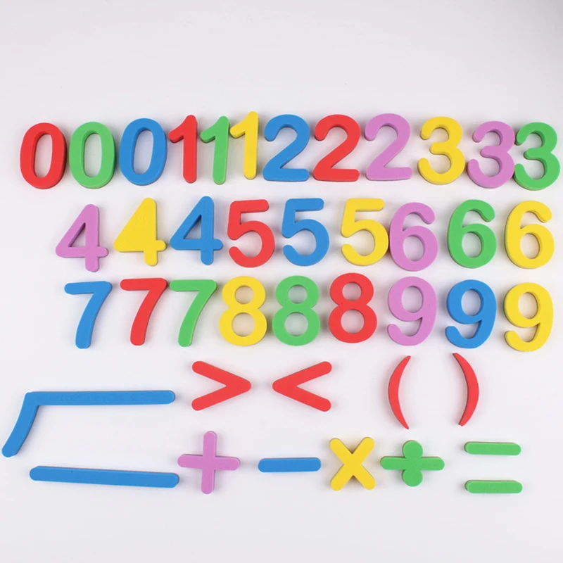 

39pcs Mix Color Kids Early Education Numbers and Symbols Fridge Magnets Teaching EVA Soft Alphabet Refrigerator Magnets Sticker