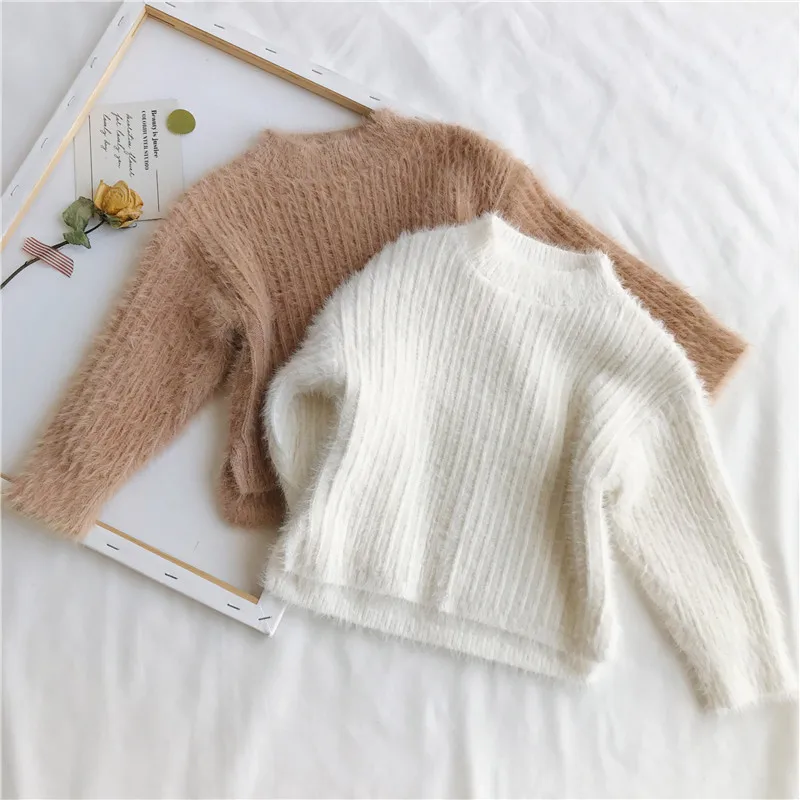 

WLG girls winter warm sweaters kids turtleneck long sleeve thick cardigans baby khaki white girl clothes children 2-7 years old