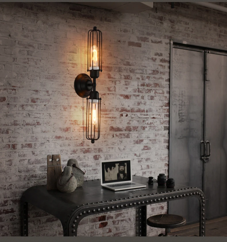  Loft Vintage Wall Lamps American Industrial Edison Lightis Bulb E27/ E26 Holder Bedside wandlamp be - 1000005854317