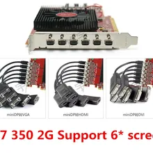 Многоэкранный Дисплей карты R7 350 2 Гб GDDR5 128Bit 6DP для низкий профиль ПК Поддержка 6 Режим Дисплей