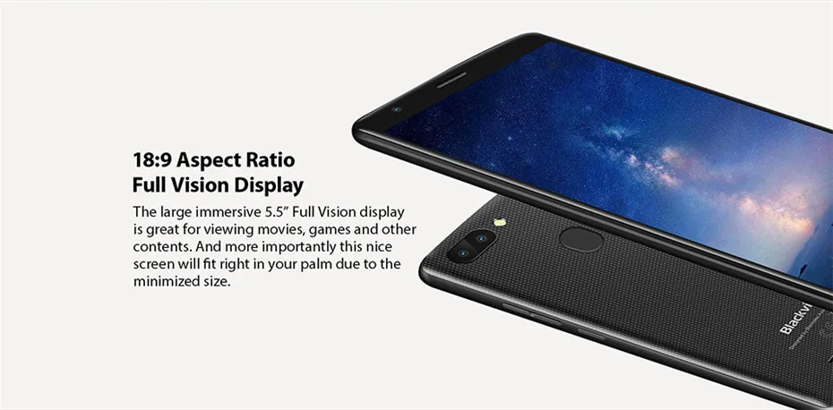 Blackview A20 Pro Смартфон Android 8,1 2 GB + 16 GB 5,5 дюйма 18:9 полный Экран MT6739 4 ядра 8MP отпечатков пальцев 4G LTE мобильный телефон