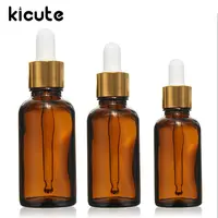 Kicute 1 pc 30 50 100 мл стеклянные янтарного цвета пустые бутылки капельница для эфирного масла глаз ароматерапия лабораторная бутылка