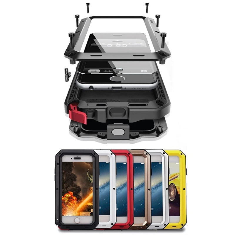 

Luxury Shockproof Phone Cases for iPhone X XR XS MAX 7 8 6 6S Plus Waterproof PC+TPU Hybrid Full Protect Case Phone Shell Coque