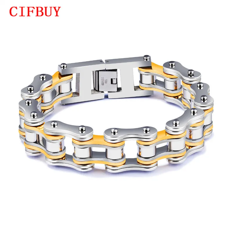 Punk Motorcycle Chain Men 's Bracelets Red Black Gold Color Mixed Block Biker Cool Man Stainless Steel Jewelry GS856 | Украшения и