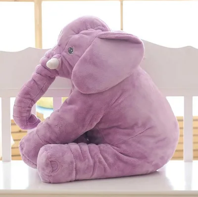 Dropshipping 40/60cm Appease Elephant Pillow Soft Sleeping Stuffed Animals Plush Toys Baby Playmate gifts for Children - Color: 40cm purple