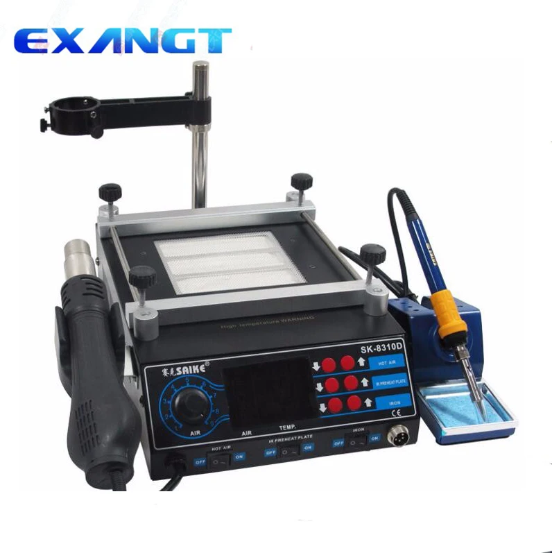 

3 in 1 Rework Station SAIKE 8310D 220v or 110v soldering station hot air station+soldering iron+Preheat station