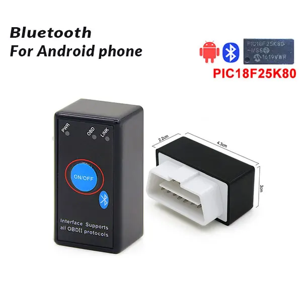 ELM327 V1.5 Bluetooth/Wifi OBD2 V1.5 Elm 327 Bluetooth PIC18F25K80 чип OBD автоматический диагностический инструмент OBDII для Android/IOS/Windows - Цвет: ELM327 Bluetooth