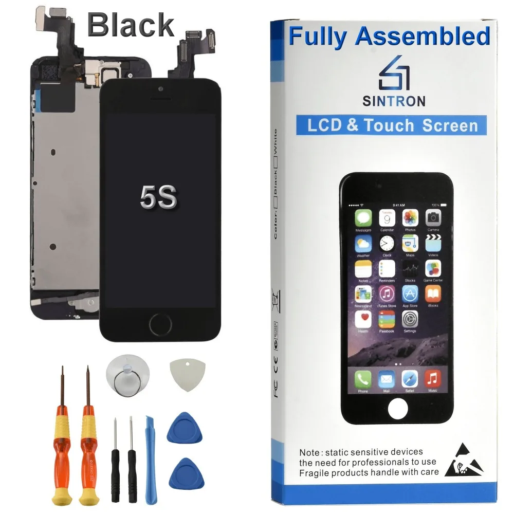 

Sintron OEM For iPhone 5S Screen Replacement Fully Assembled Black Panel Display Including Original Parts With Free Repair Tools