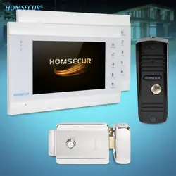 HOMSECUR 7 "Hands-free видео домофон система вызова с водостойкой камерой (BC011HD-B + BM705HD-W)