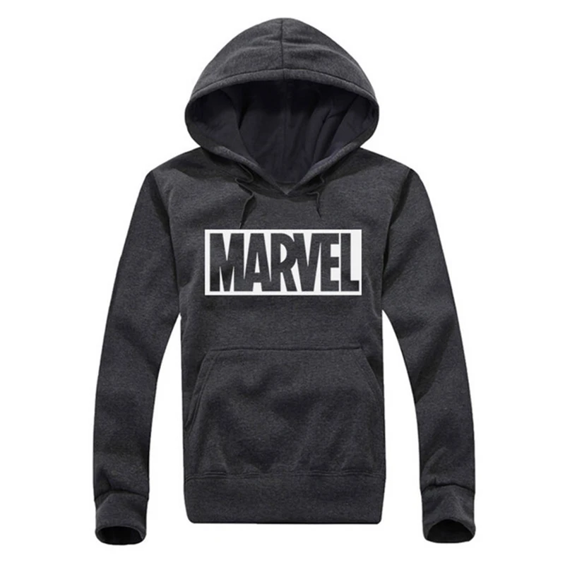 2017 New Marvel Letter Print Black Sweatshirt Men Hoodies Fashion Solid Hoody Men Pullover Men's Tracksuits male coats