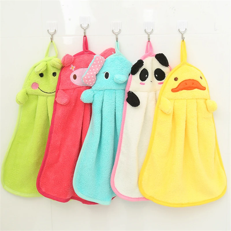 

1883 children cartoon soft coral velvet handkerchief handkerchief water absorbent dishcloth Can Be Hung Kitchen Bathroom