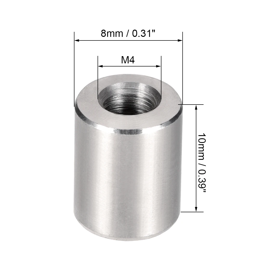 Uxcell 10 шт. круглое соединение соединительные гайки M3x8 M4x10 M6x10mm высота рукава стержень шпилька гайка нержавеющая сталь 304 крепежные детали