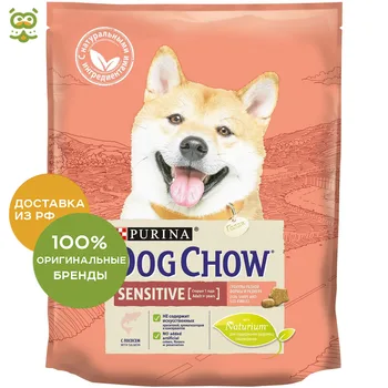 

Dog Chow Adult Sensitive для взрослых собак всех пород c чувствительным пищеварением, Лосось, 2*800 г.