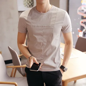 

The 2017 men's new summer men's short sleeve cotton T-shirt