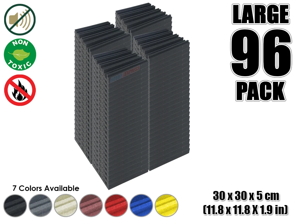 

Arrowzoom 96 pieces Metro Diffuser Acoustic Studio Foam Tile Sound Absorption Panel 30 x 30 x 5 cm (11.8 x 11.8 x 1.9 inches)