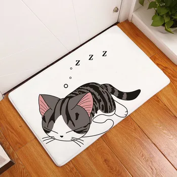 

New Soft bath Mat Sweet Home CAT Printed Bathroom Carpets Doormats Floor Mats in kitchen Living Room absorbent Anti-Slip Tapete