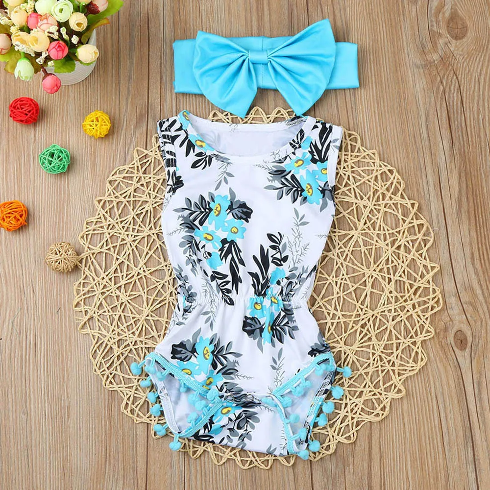 

ISHOWTIENDA Toddler Kid Baby Girl Print Romper Sleeveless Jumpsuit Pullover baby set baby girl clothes 2019 roupa menina