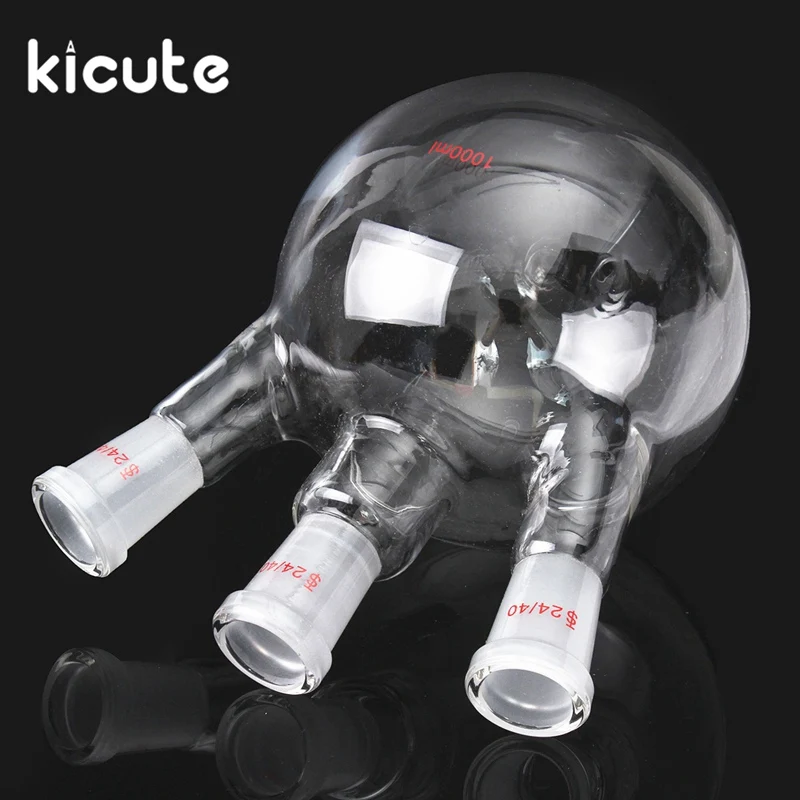 

Kicute 1pcs High Quality 1000ml 24/40 Grinding Mouth Three Mouth Slanting Flask Lab Round Bottom Flasks Laboratory Supplies
