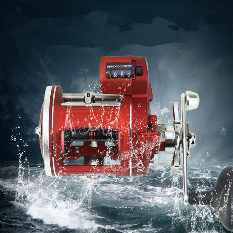 

Bobing 12BB Trolling Reel With Digit Depth Counter Sea Fishing Boat Fishing Reel Nylon Fiber Frame Stainless Material Tackle