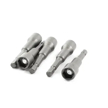

UXCELL 5 Pcs Gray Metal Screwdriver 10Mm Magnetic Hex Socket Bit 65Mm Length