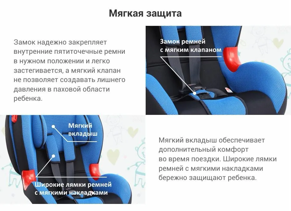 Детское автокресло Siger "Кокон ISOFIX" 1-7 лет, 9-25 кг, группа 1/2