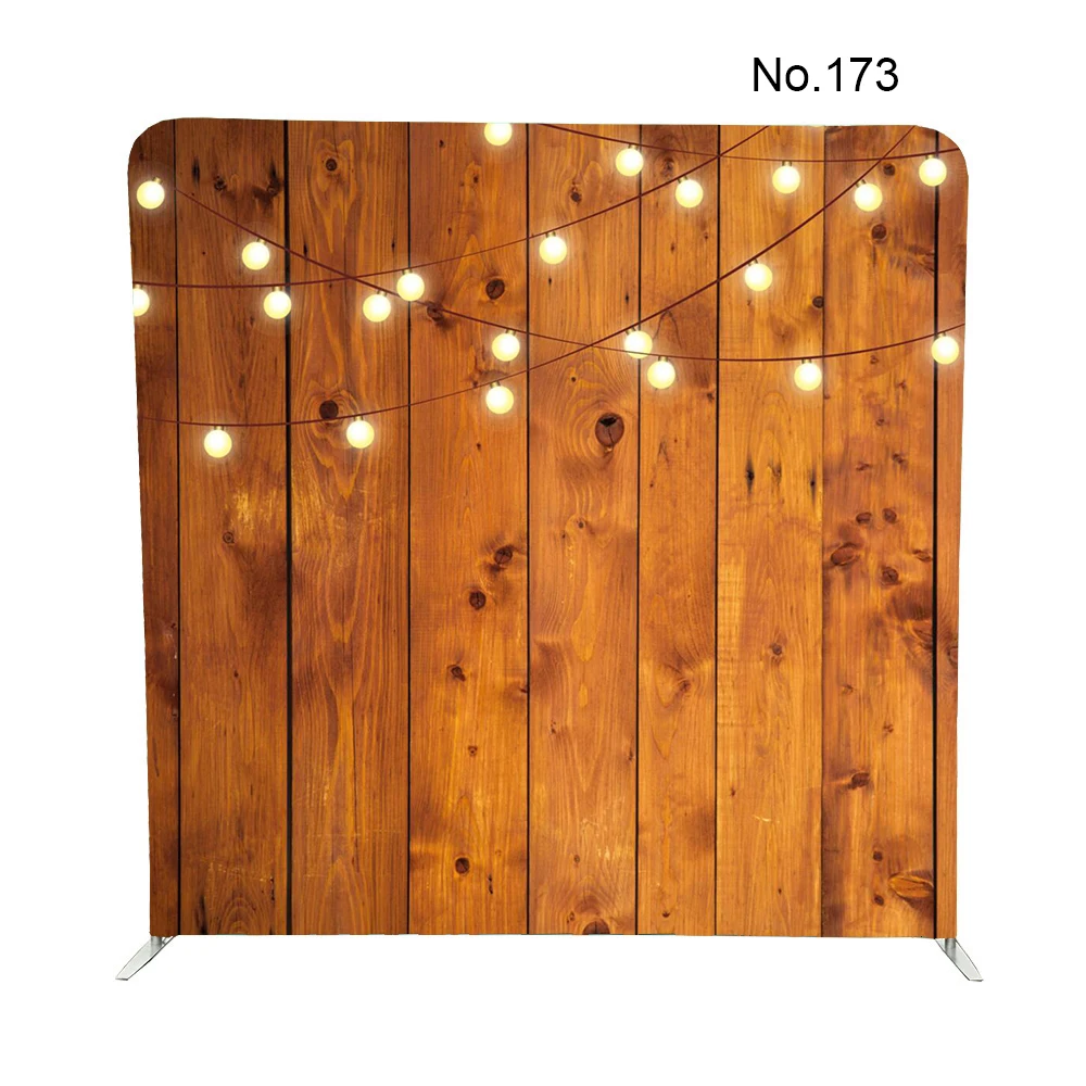 8ft Green Photo Booth Backdrop And Wood Type With String Lights Pillow