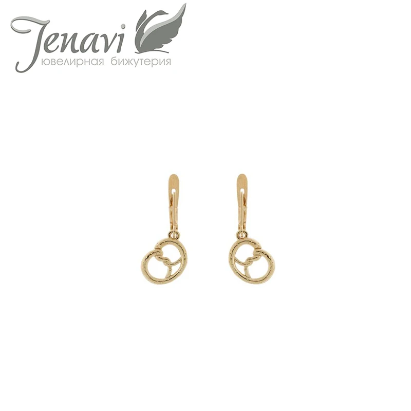 Серьги женские от бренда Jenavi. Позолота с родированием кристаллы Swarovski эмаль.