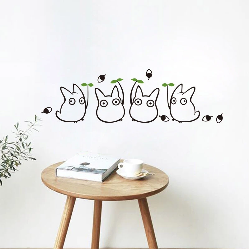 Cartoon Animal Wall Stickers Totoro Vinyl Art Decals For Children's Room PVC Removable Wallpaper Home Kindergarten Decoration Cartoon Animal Wall Stickers Totoro Vinyl Art Decals For Children's Room PVC Removable Wallpaper Home Kindergarten Decoration
