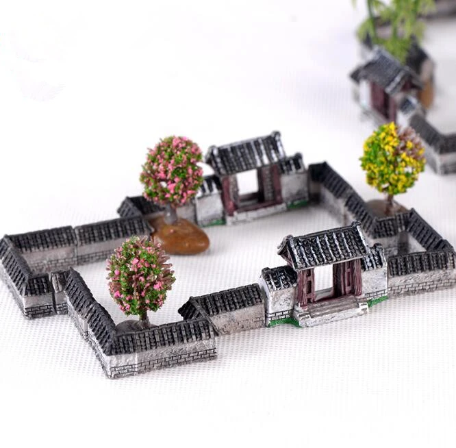 Koop DIY Retro mini Chinese Jiangnan Kleine Binnenplaats Miniatuur Tuin Ornamenten Micro landschap speelgoed DIY Mini sprookjeswereld CJ274