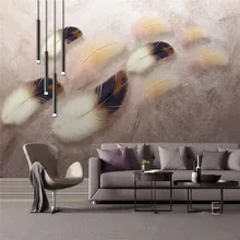 Custom 3d wallpaper simple fashion color feather texture art background wall - high-grade waterproof material Custom 3d wallpaper simple fashion color feather texture art background wall - high-grade waterproof material