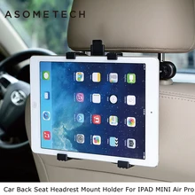 Asometech encosto de cabeça do assento do carro suporte de montagem para ipad 2 3/4 ar 1 2 ipad mini 1/2/3/4 samsung m ipad 2 tablet pc suporte(China)
