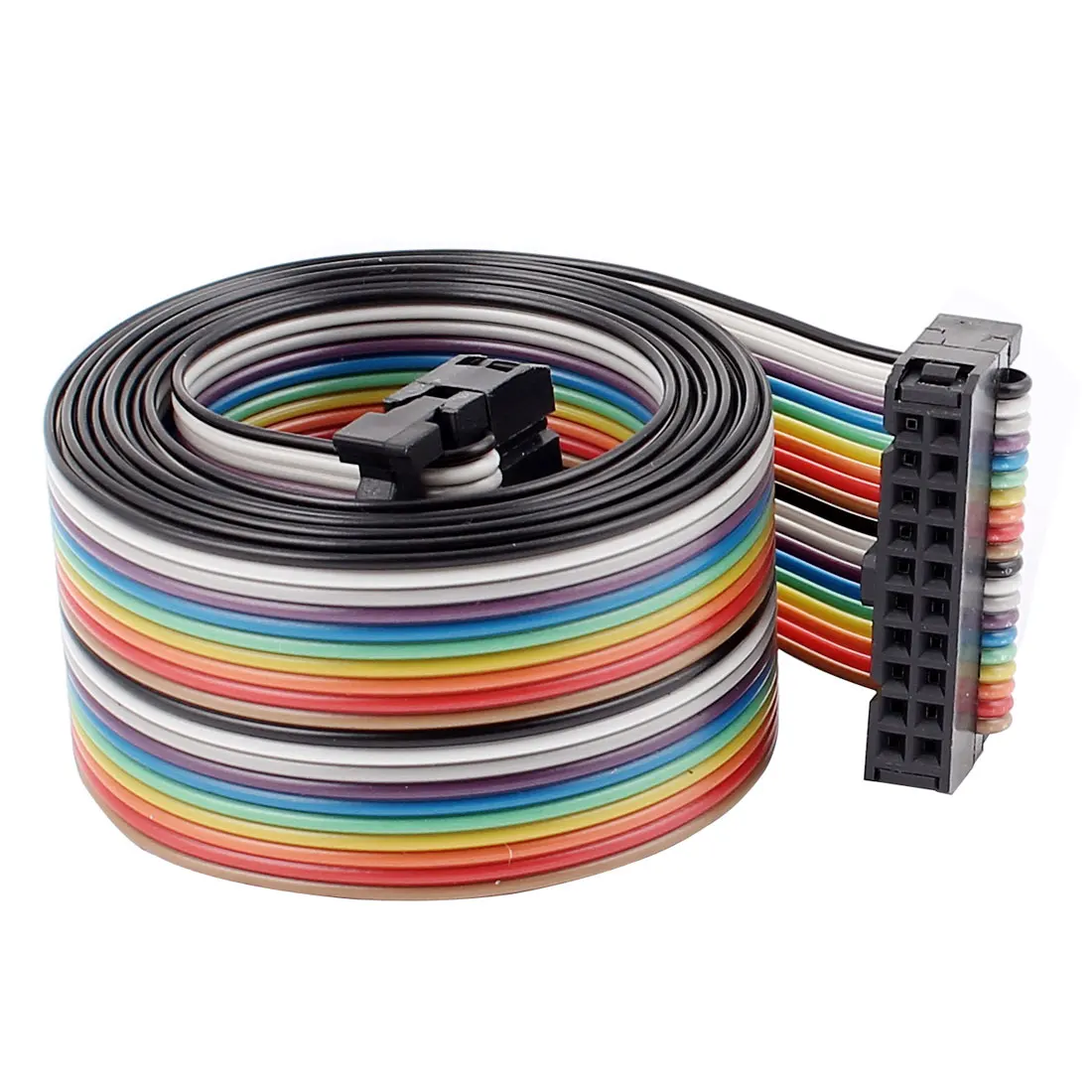 

UXCELL 2.54Mm Pitch 20 Pin 20 Way F/F Connector Idc Flat Rainbow Ribbon Cable 3.8Ft