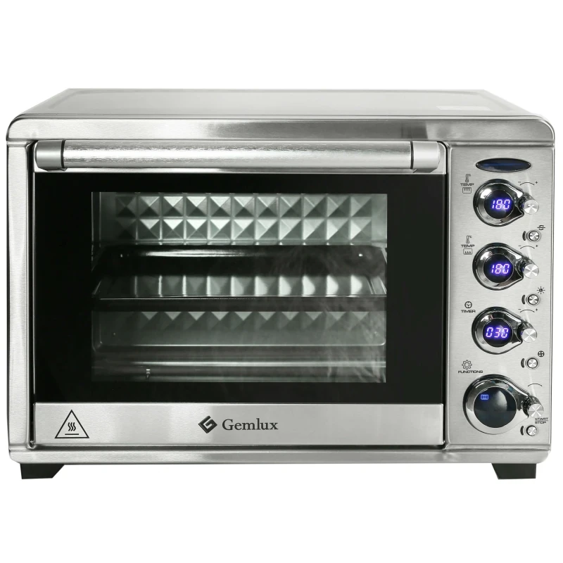 Мини-печь GEMLUX GL-OR-1538LUX (мощность 1800 Вт, объем 38 л, электронное управление, корпус из нержавеющей стали)