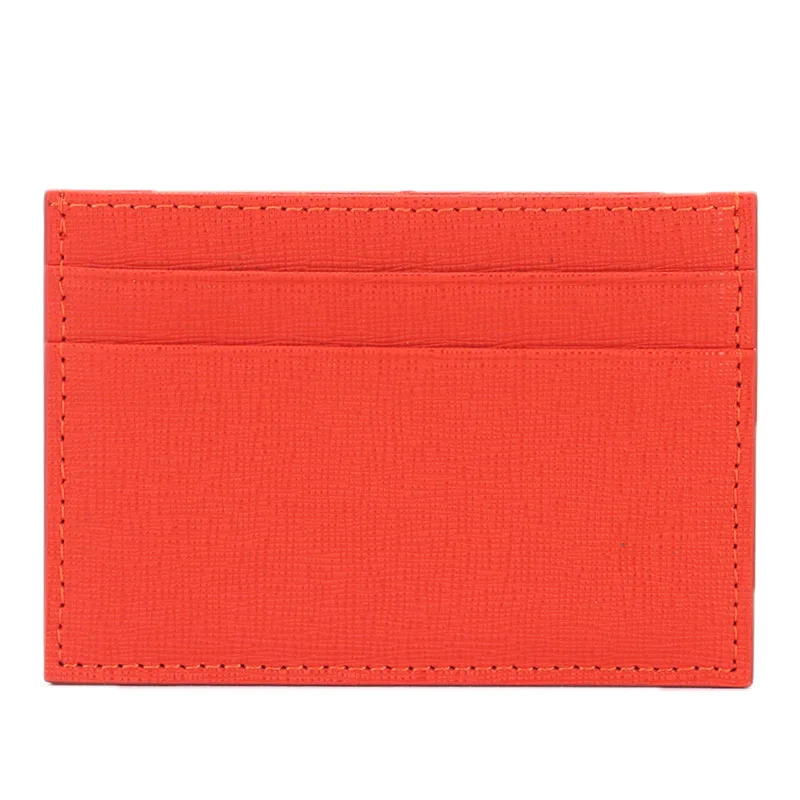 Индивидуальные инициалы,, кожаный держатель для карт для мужчин и женщин, Одноцветный, модный, для кредитных карт, ID, держатель для карт, мужской кошелек, сумочка для монет - Цвет: orange