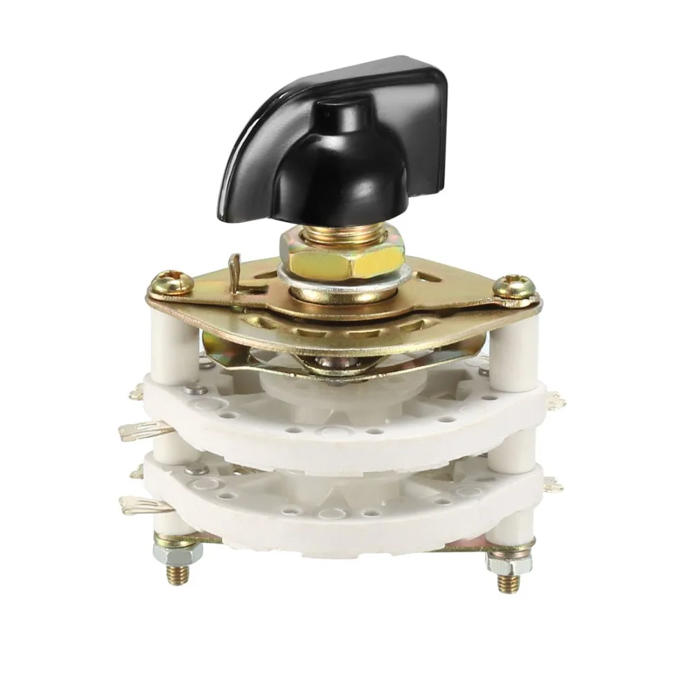 

UXCELL 2 Pole 6/10 Position 2 Deck Band Channel Rotary Switch Selector used on Radio TV Industrial Machine Control Unit Metal