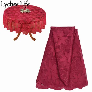 

Red Vintage Round Table Cloth Lace Patchwork Table Clothes Cover Classic Style Party Event Table Home Textile Decor